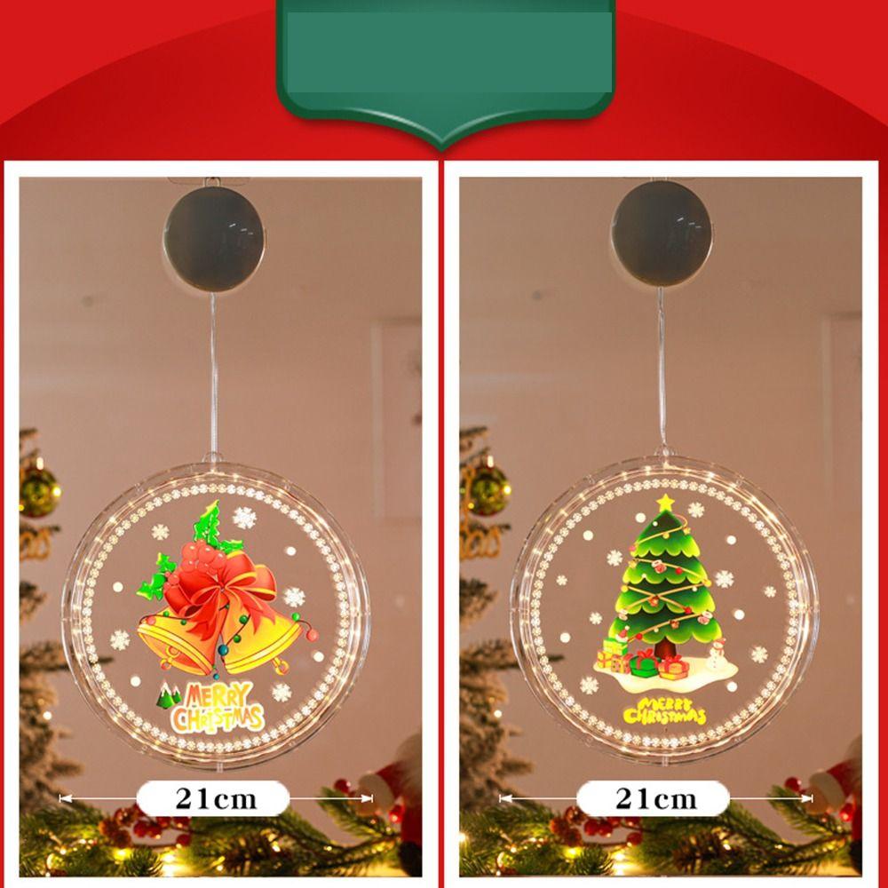 Hanging Window Suction Cup Lamp Snowflake Christmas Window Lights  New Year