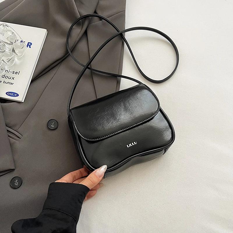 

LEFTSIDE-мини-сумка-клапан для женщин, монохромные корейские модные сумки и кошельки, простая серебряная сумка через плечо, женская сумка через плечо