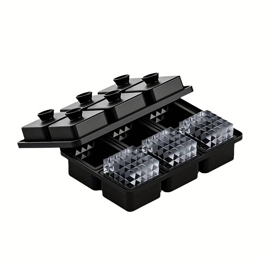 Ice Cube Mold Silicone Tray Easy Make Release Ice Ball Tools with Lid Funnel Perfect for Freezer Chilling Whiskey Parties Drinks