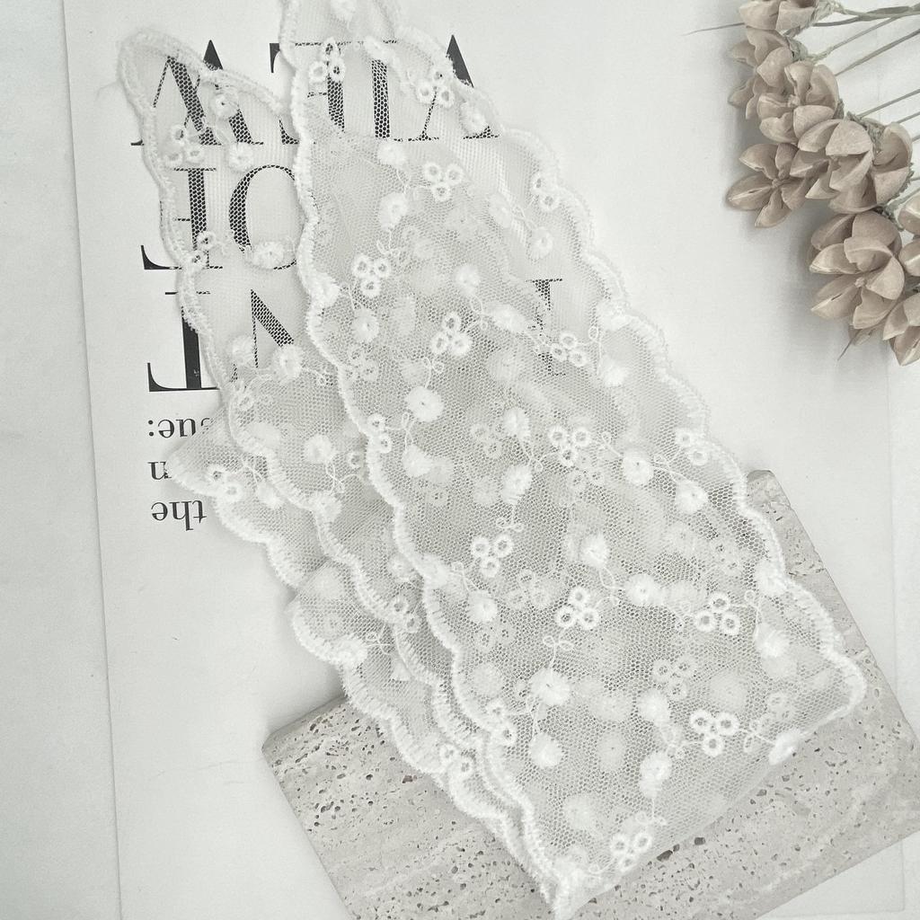 French Lace Embroidered Silk Scarf Headband - Super Fairy Sweet Hair Ribbon