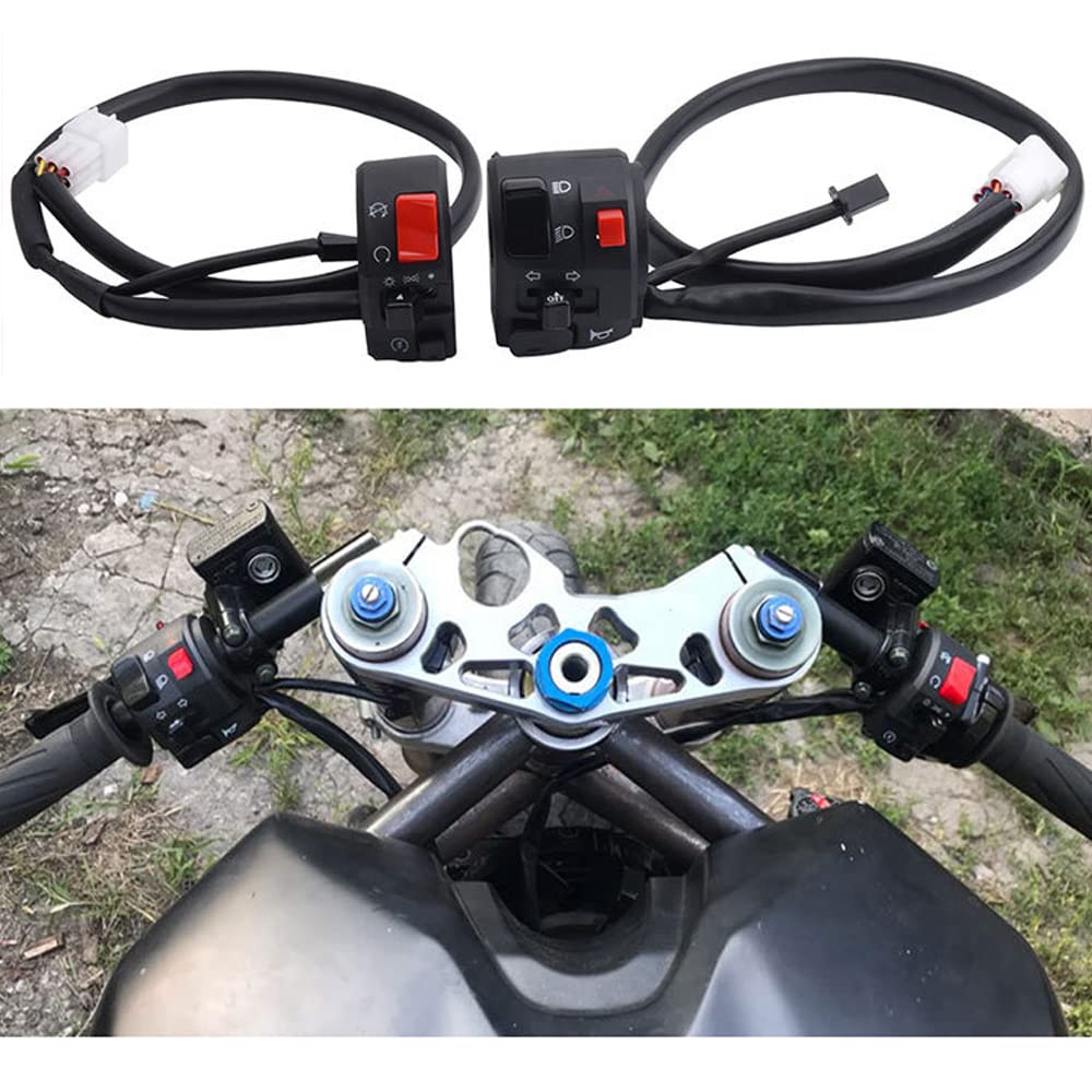 YFFSFDC Motorcycle Handle Switch 7/8" 22mm Motorcycle Handle Low Beam High Beam Headlight Switch Start Switch Horn Turn Signal(Combination)