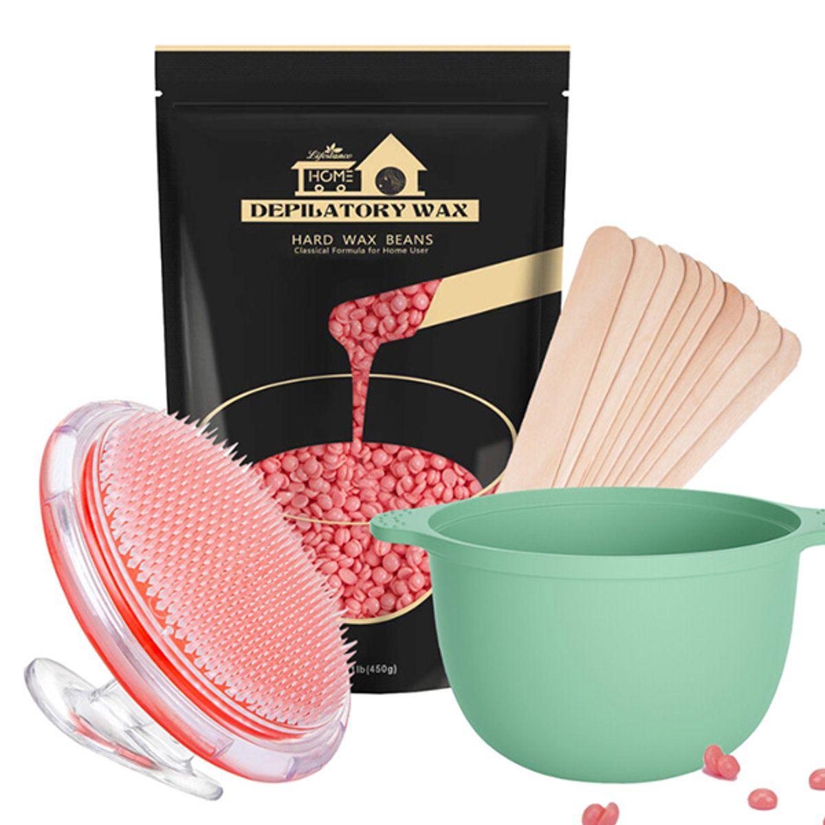 Lifestance Hard Wax 450g Starter Kit Rose + Ingrown Brush