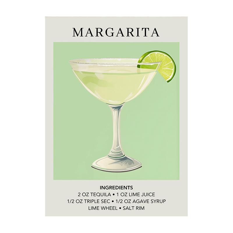Cocktail Art Decor Poster Watercolor Retro Drink Print Minimalist Elegant Sophisticated Wall Art Picture for Home Decoration