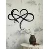 1pc Metal Infinity Heart Wall Art Sculpture Eternal Love Symbol Hollow Geometric Plaque Home Room Decor