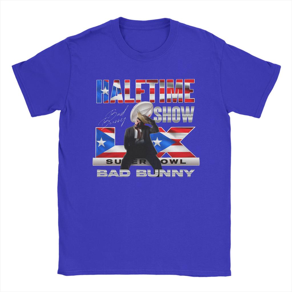 Mens Bad Bunny Puerto Rican Flag Benito Bowl  T Shirts  Pure Cotton Tops Fashion Short Sleeve Round Neck Tees Graphic TShirt