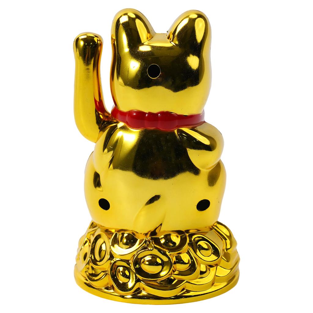 4.5/6.5inch Chinese Lucky Cat Decoration Waving Arms Chinese Lucky Waving Cat Beckoning Maneki Neko Gold Fortune Feng Shui