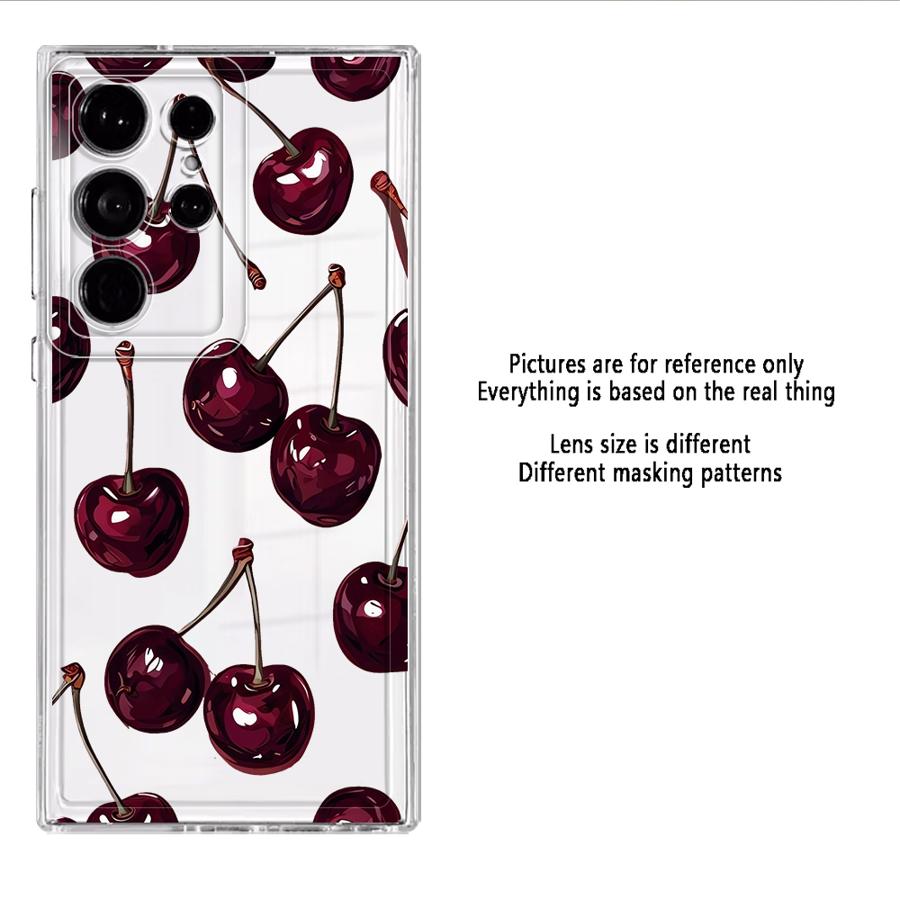 Fruit Cherry Phone Cover Case for Samsung Galaxy S26 S22 FE S24 S21 Note 20 Ultra 10 S25 Edge S20 Plus S23 Ultra