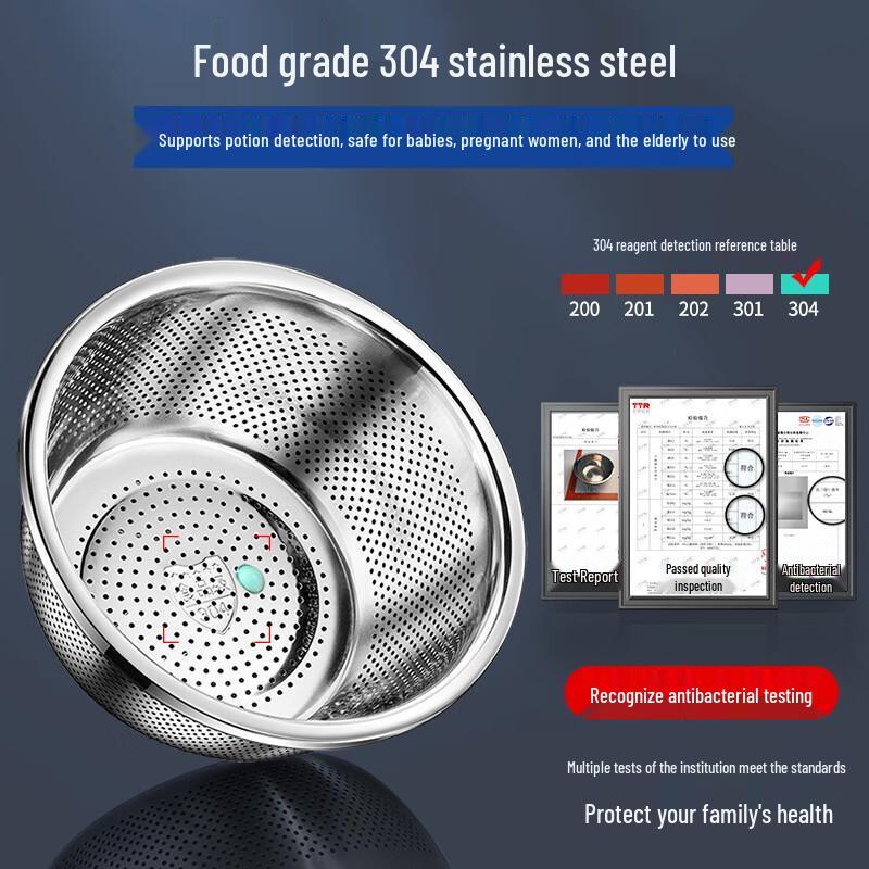 Xihe 304 Stainless Steel Kitchen Drain & Rice Washing Set