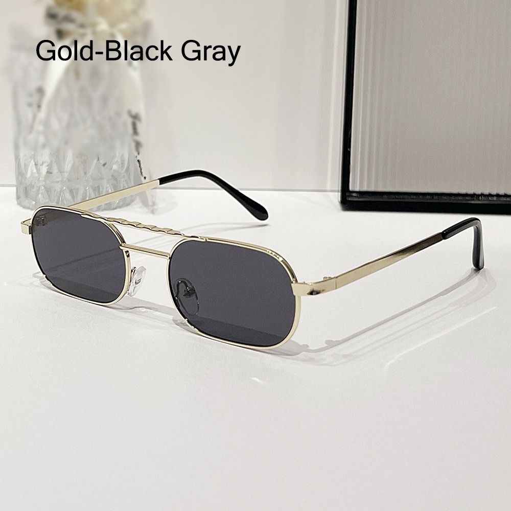 Trendy Metal Frame Small Sunglasses UV Protection Hip Hop 90's Glasses Beach/Travel/Streetwear Eyeglasses for Women & Men