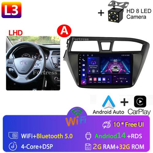 Fortress 6G 128G Android 12 Car Radio For Hyundai I20 LHD 2015 2016 2017 Stereo GPS Carplay Auto Multimedia Player 2Din DVD