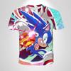 206 Sonic The Hedgehog Anime Boys' Breathable T-shirt Children's Fashion Clothing Casual Wear, Breathable Thin Style, Unisex Top