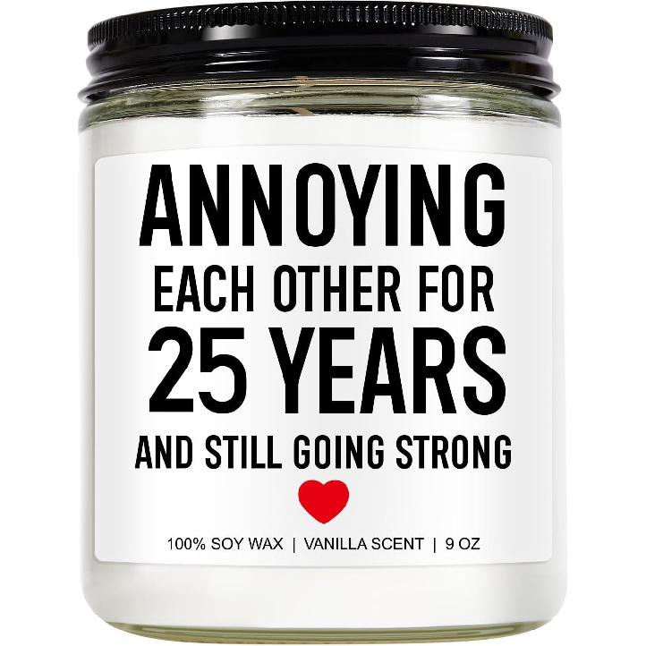 25 Years Candle, 25th Wedding Anniversary, Gifts for Couple, 25th Anniversary, Gifts for Husband, Wife, Friends, Parents, 25 Year Anniversary