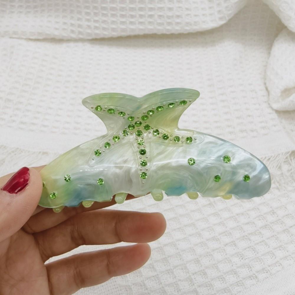 Fantasy Color Starfish Hair Clip Acetate Material Non Slip Hair Clip Beach Hair Clip Summer Season