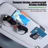 Car Sunglass Holders, 2PCS Leather Vehicle Sun Visor Eyeglasses Hanger Clip, One Handed Operation Automotive Interior Glasses Ticket Storage Clamp