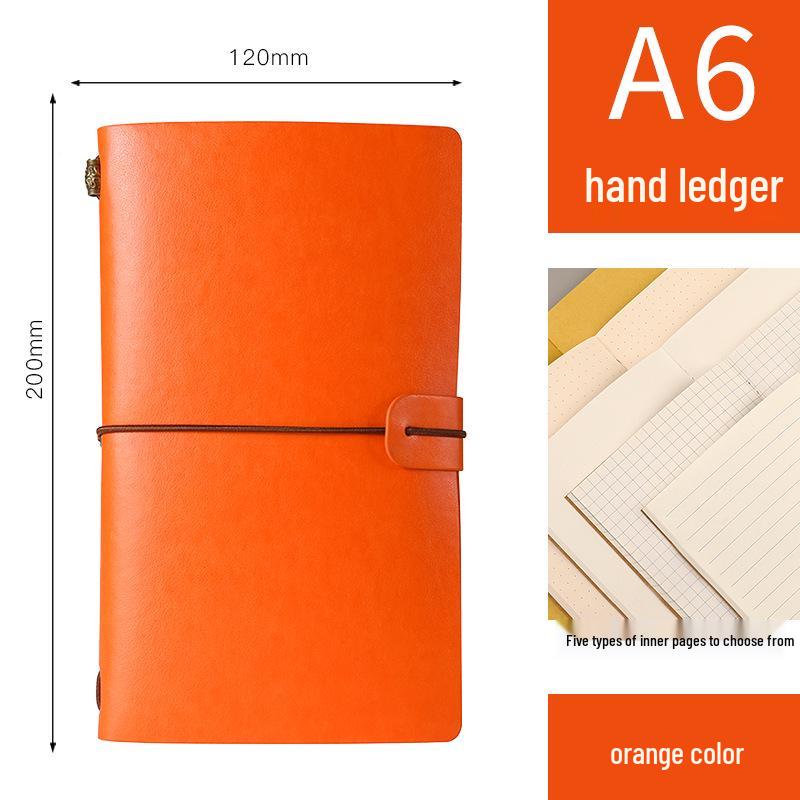 Vintage A6 Tie-Up Travel Journal Cowhide Notebook Diary