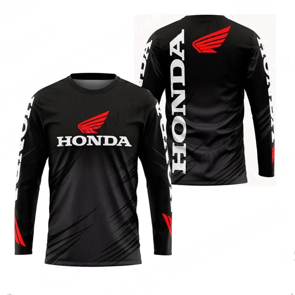 XMZSA1 Playera Motociclista Biker Honda Fast Drying Breathable Long Sleeved Honda Riding T-shirt Tops for Men and Women