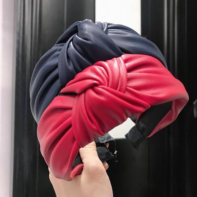 Nuova Moda Colori Solidi Cerchietto per Capelli Annodato per Donna Cerchietti per Capelli Incrociati Nodo in Pelle Accessori per Capelli per Ragazza Fascia per Capelli da Adulto in Saldo