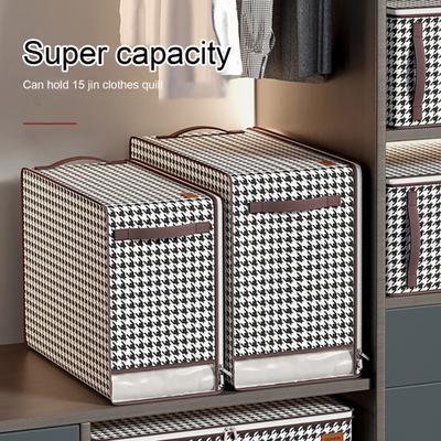 Blanket Storage Bag Dust-proof Organizing Non-woven Fabric Reinforced Handle Quilt Organizer Household Supplies