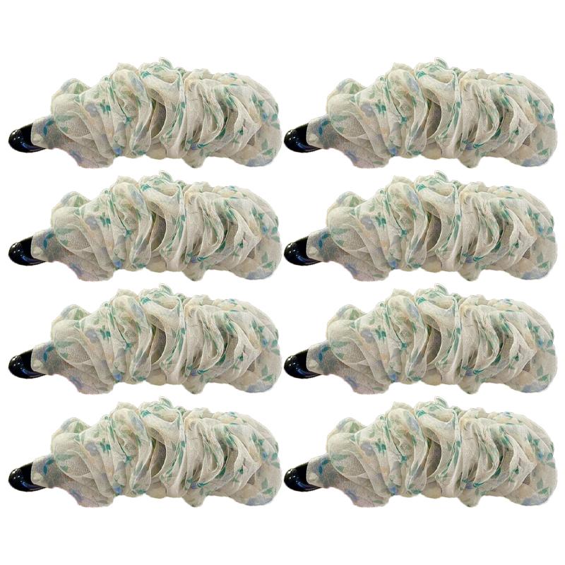 Korean-Style Polka Dot Colour-Block Pleated Printed Mesh Hair Clip For Women Fashionable Banana Clip Hair Accessory