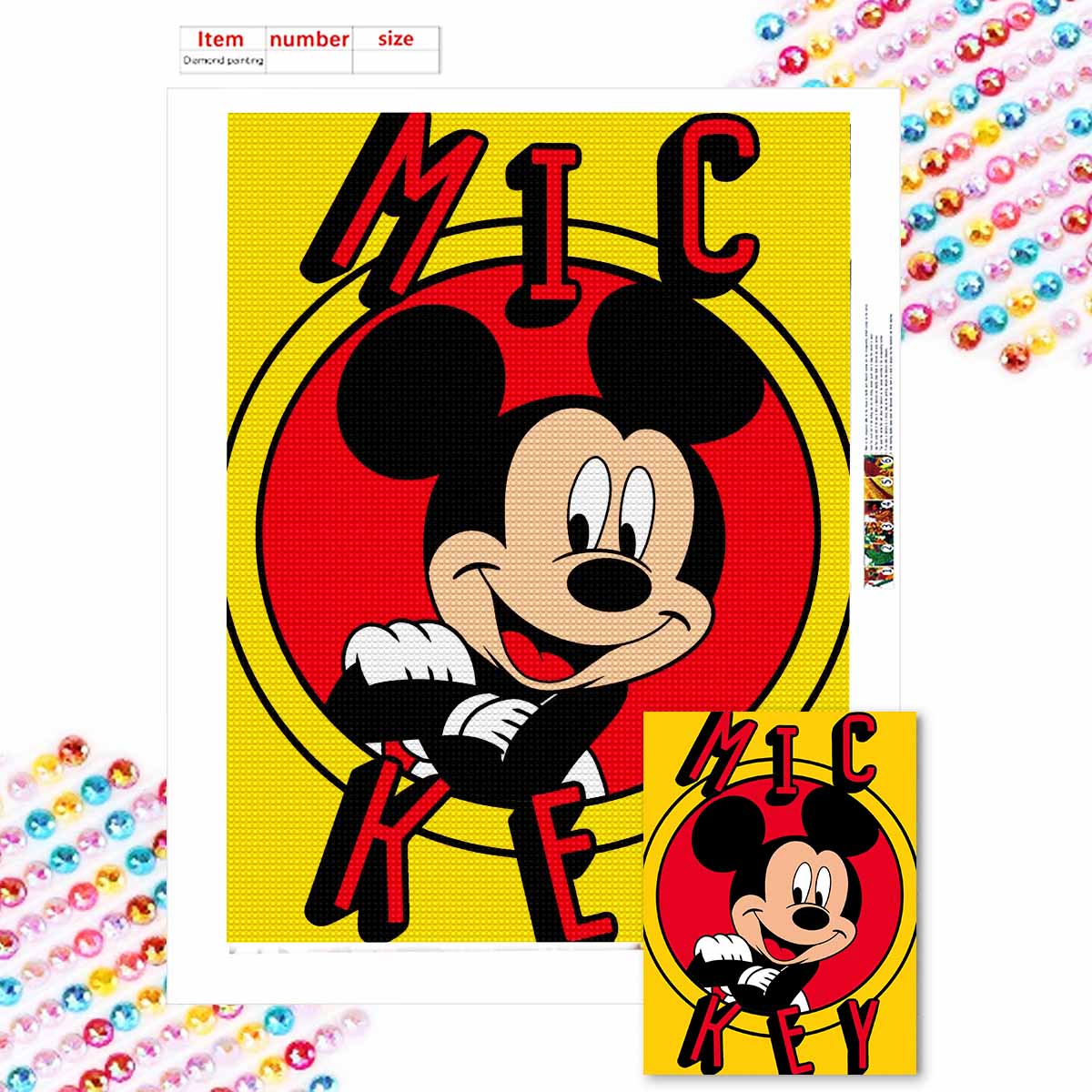 

Full Round Diamond Painting Cartoon Headshot Art Rhinestone Picture Mosaic DIY 5D Cross Stitch Embroidery Home Decoration Round 20x30cm