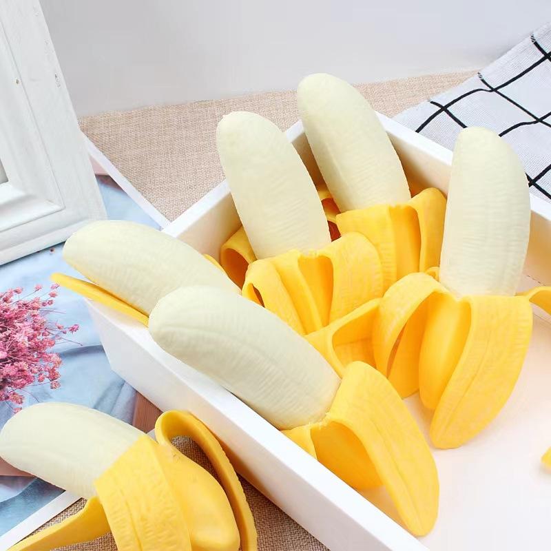Realistic Banana Stretchable Peel Toy Slow Rising Sensory Toy Stress Relief For Kids Adults Home Office Relax Use