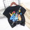 Bluey Baby Birthday T Shirt for Boys Girl Bingo Number Kids Clothes Summer Cartoon Letter Tees Shirts Toddler Short Sleeve Tops