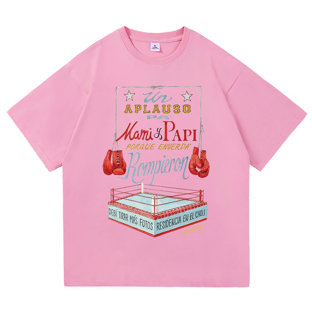 Bad Bunny DTMF Residencia Tour T Shirt Fashion Men DeBÍ TiRAR MáS FOToS Tshirt Unisex Vintage Bad Bunny Black Boxing Tees Shirts