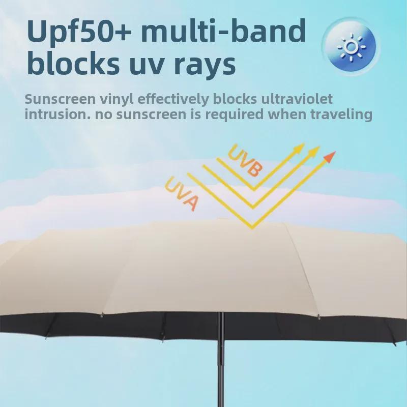 Trefaldigt automatiskt UV-skyddande paraply med anpassad logotyp