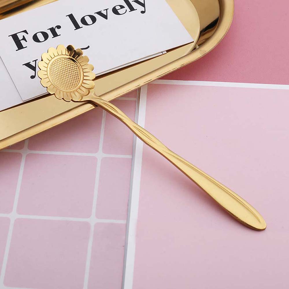 Mixing Spoon Bar Tools Tableware Stainless Steel Flower Spoon Set Cutlery Set Teaspoon Soup Spoon