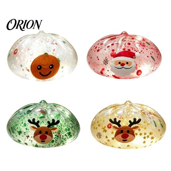 Birthday Gifts for Kids Glitter Bun Stress Relief Toy, Soft TPR Slow Rising Sensory Christmas Squeeze Balls Fidget Toy Anxiety Relief, Holiday Adults
