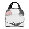 Beach Hammock Pattern Insulated Lunch Bag for Women Kids Portable Food Boxes Thermal Lunch Box Tote