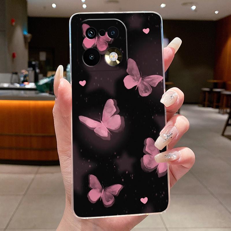 Phone Case For Realme 16 Pro / 16 Pro+ Funda Capa Butterfly Bow Protective Casing Transparent Soft Silicone TPU Cover Coque