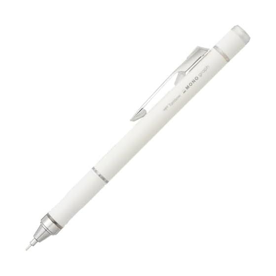 Tombow Mechanical Pencil 0.5mm MONO Graph Grip Ivory DPA-151A Soft Fit Grip Metal Clip Freno-Lock Mechanism Twist-Up MONO Eraser Wide-View Metal Tip