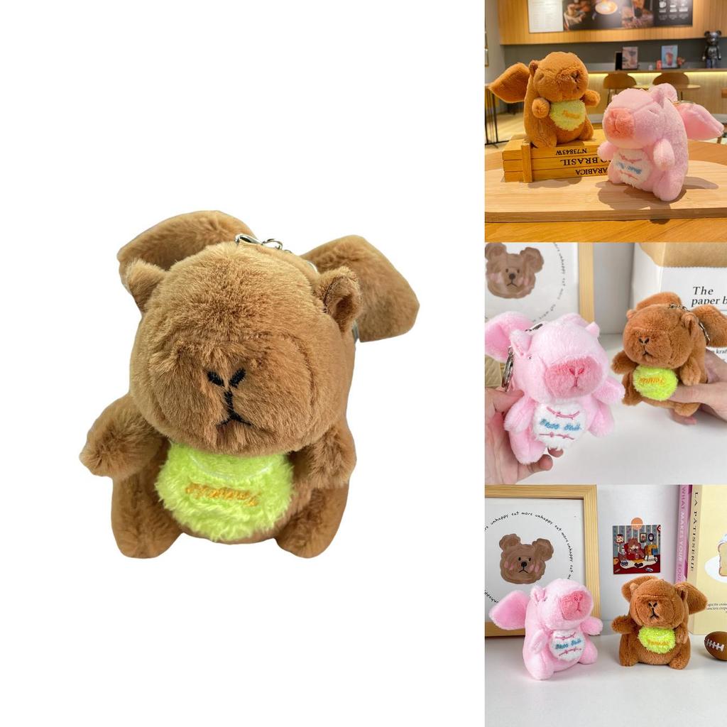 Adorable Capybara Plush Keychain With Flapping Wings Soft Pp Cotton Stuffed Animal