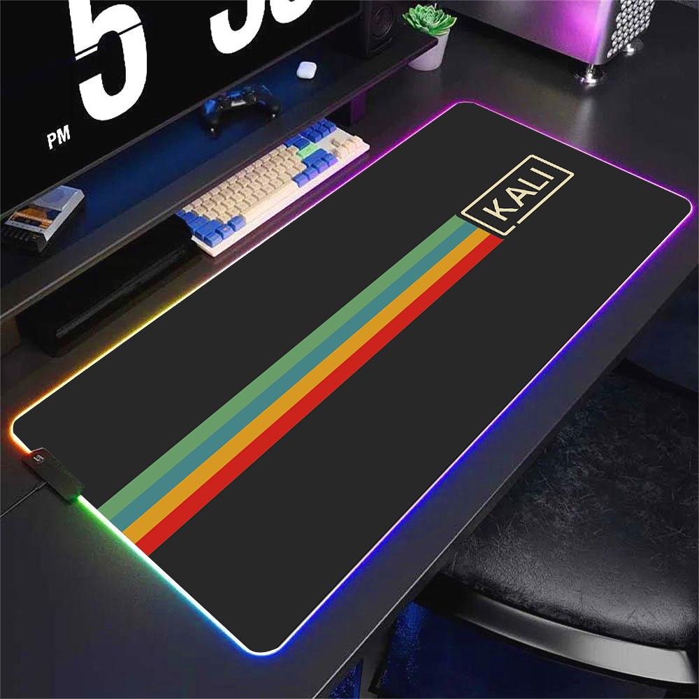Deskmat Kali Linux Xxl Mouse Pad Gamer Rgb Pc Cabinet Gaming Accessories Keyboard Mousepad Anime Carpet Mats Large Computer Mat