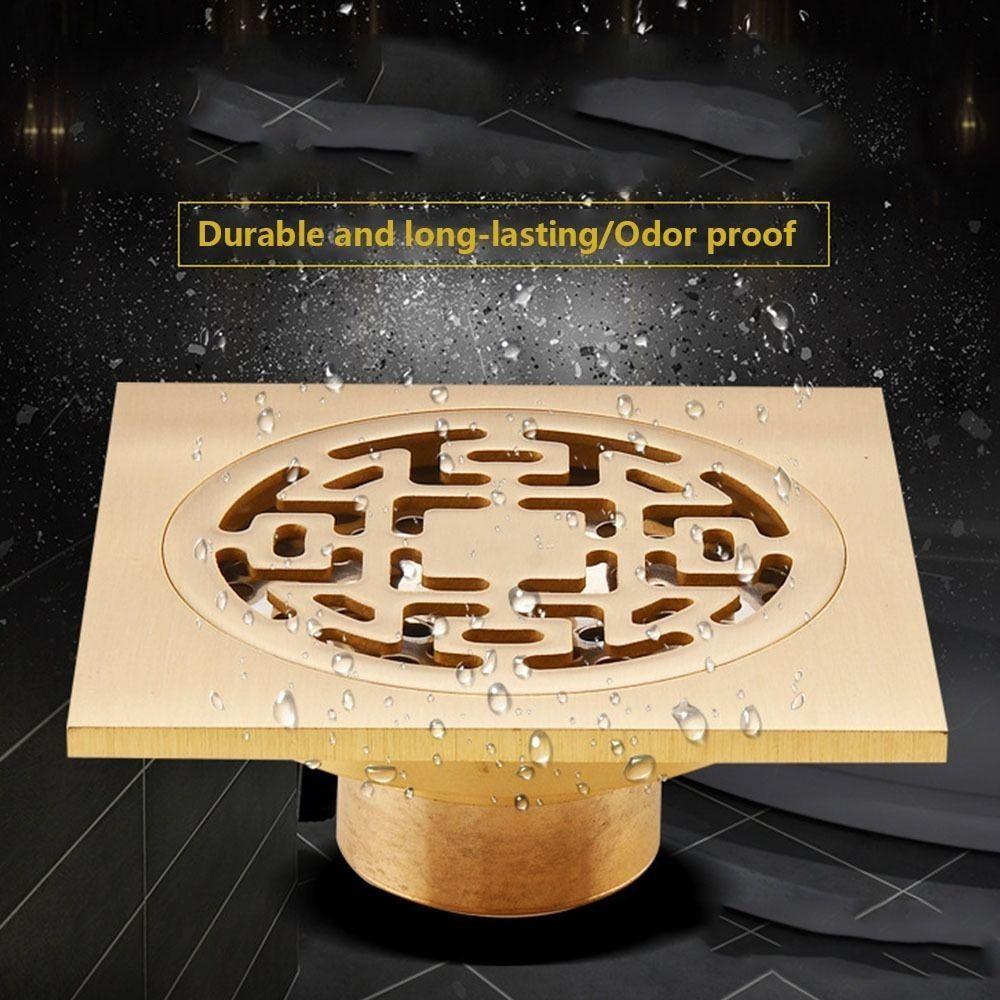 Brass Floor Drains Removable Floor Hair Catcher Square Shower Drain  Bathroom Shower Accessories
