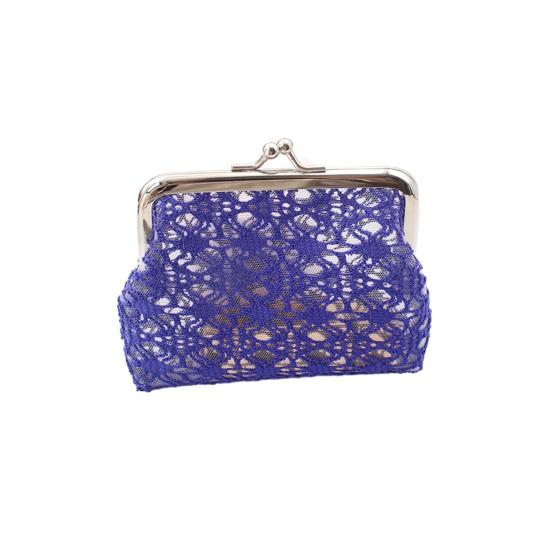 Women Lace Coin Purse, Mesh Small Change Purse, Kiss Lock Closure Pouch for Coins Cash Cards Lipstick