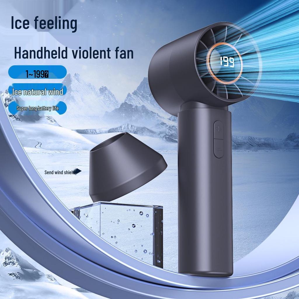 T12 USB Mini Digital Display Leafless Turbine Handheld High-Speed Fan