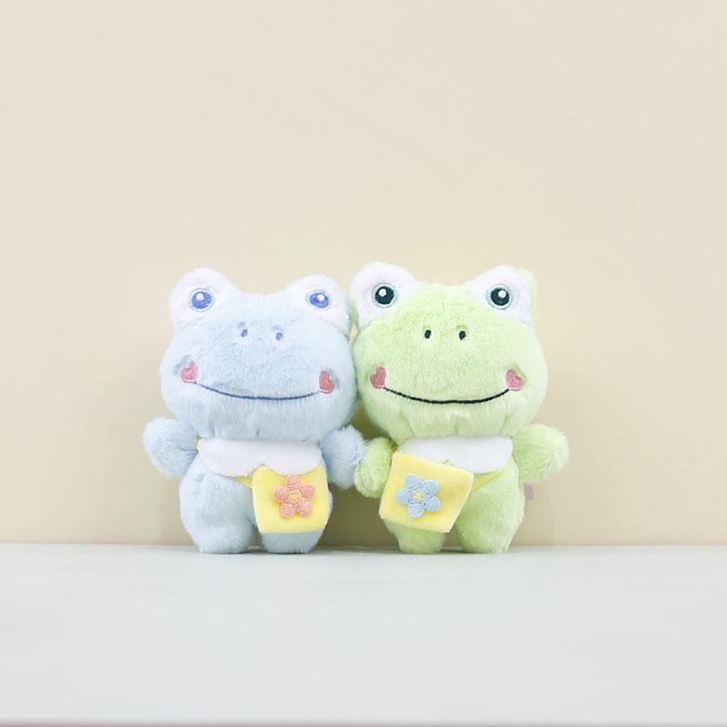 Sweet Blue And Green Frog Plush Pendant Keychain Perfect Accessory Backpack