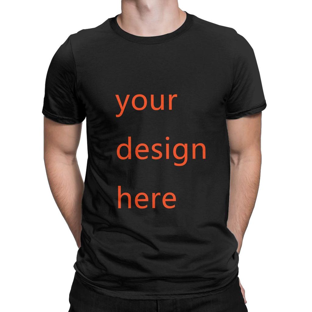 Customized T-Shirts Men Crew Neck Cotton Your OWN Design T Shirt Short Sleeve DIY Photo or Logo Tees Graphic Clothes
