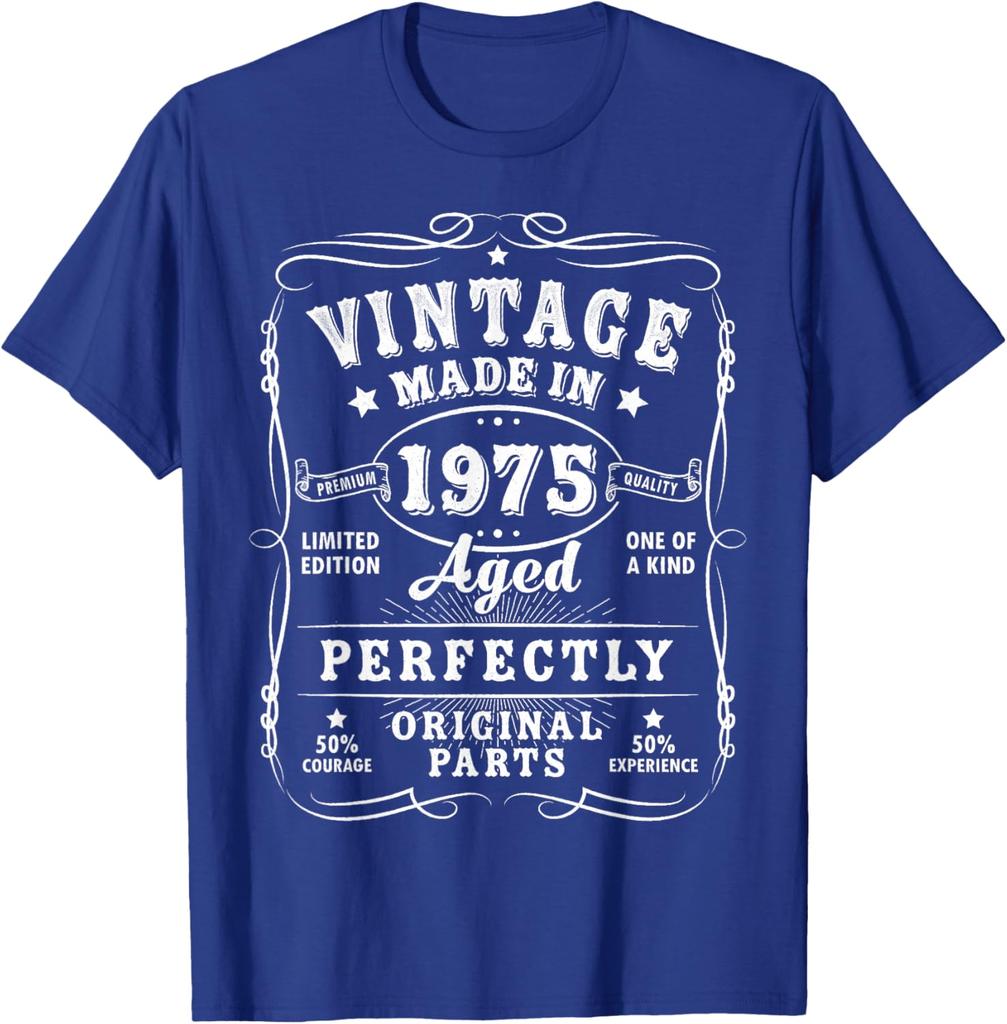 Vintage 50 Birthday Decorations Unisex 50 Year 1975 50th Birthday T-Shirt