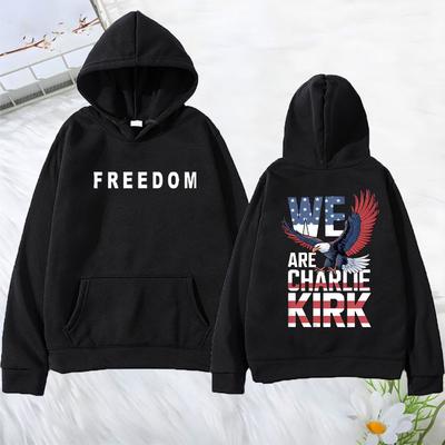 Rest In Peace Charlie Kirk Freedom Graphics Hoodies Men Women's Gothic Clothes Vintage Pullovers Long Sleeve Hip Hop Streetwear