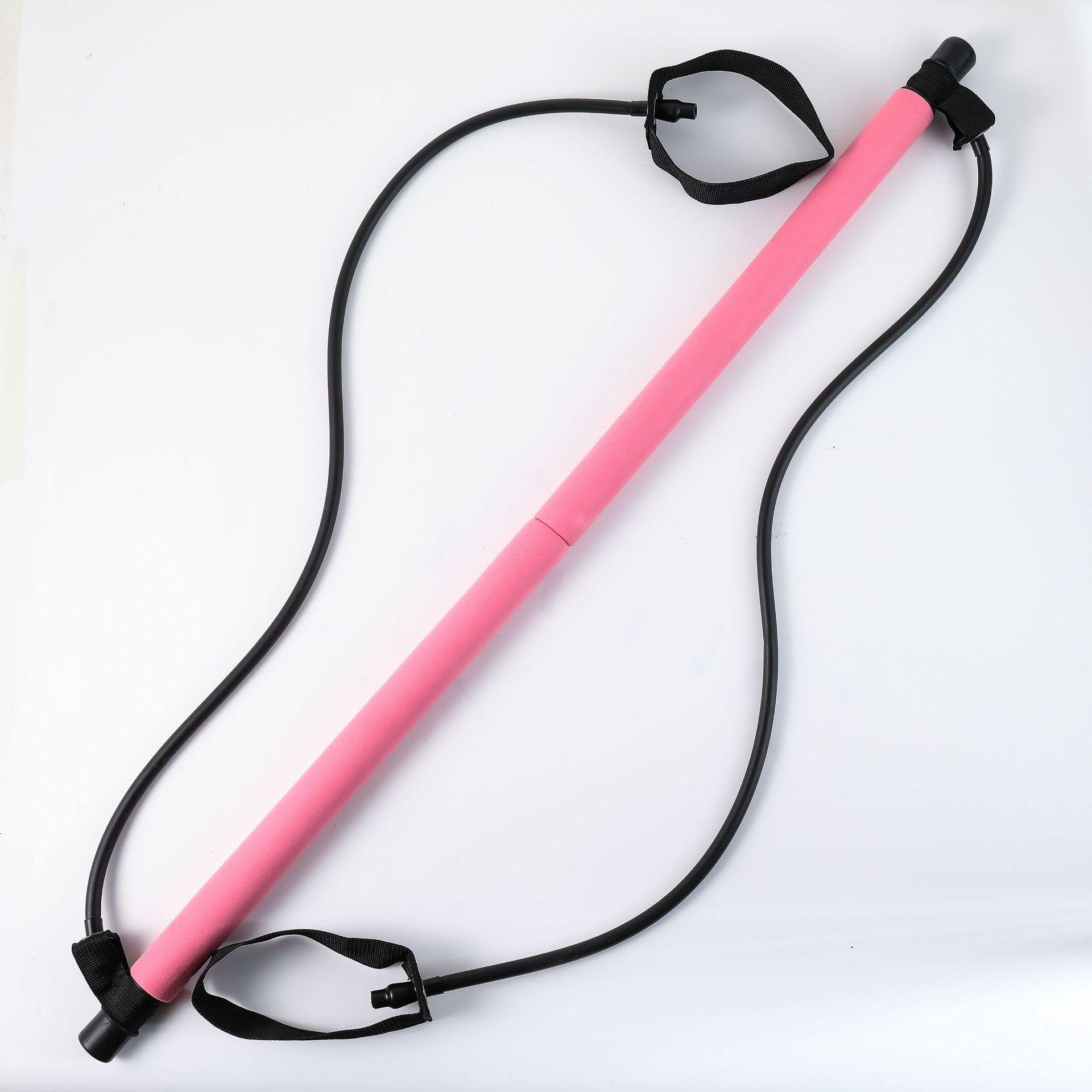 

Yoga Pilates Bar Stick Crossfit Workout Elastic Resistance Bands Yoga Exerciser Pull Rope Easy to Carry Home Gym Fitness Equipm Practical Use розовый