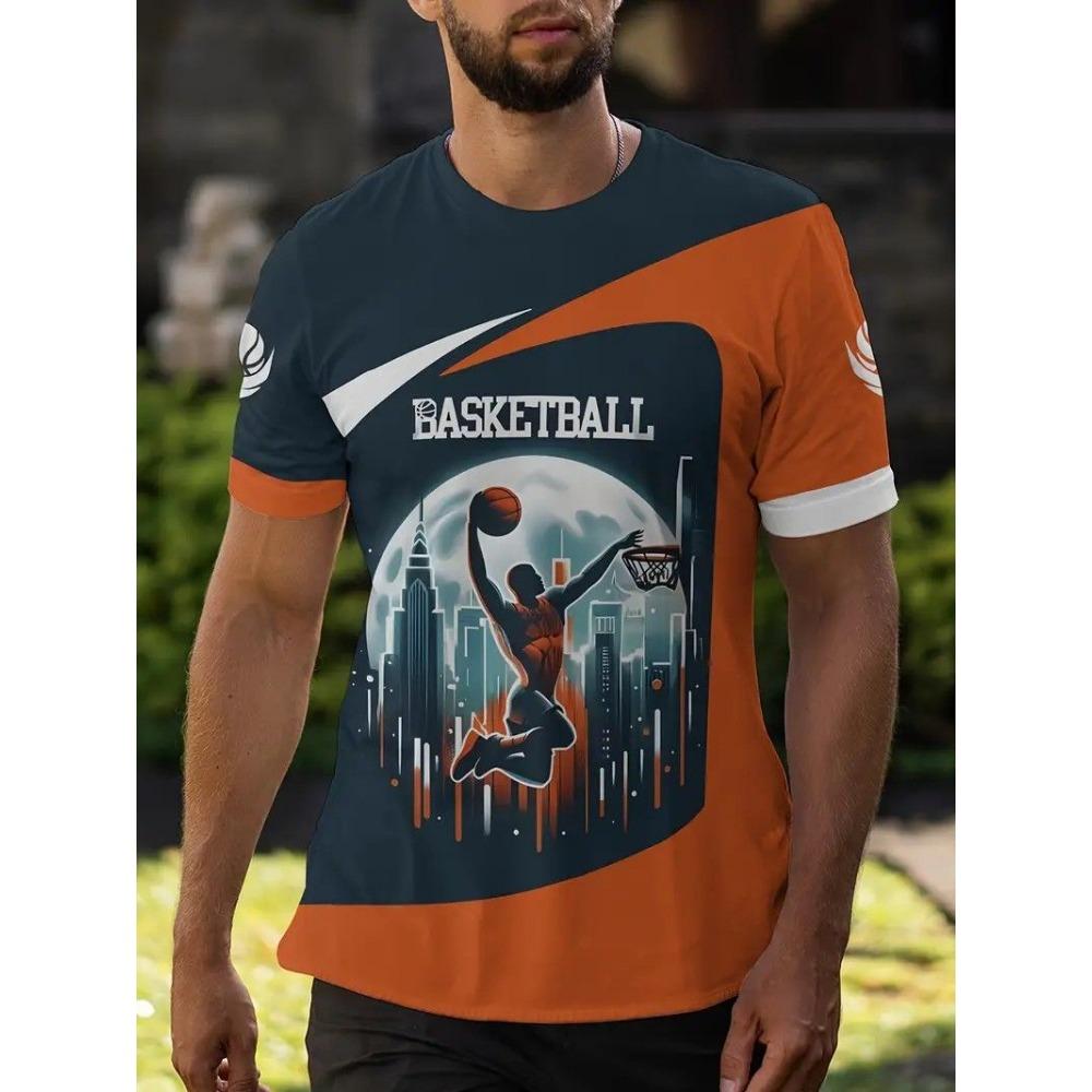 Men's sports T-shirt with numbers - machine washable polyester fiber fitness shirt, suitable for fitness, sports, and casual wear
