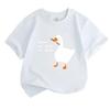 Kids Boys Girls 100% Cotton Crew Neck Short Sleeve T-Shirt, Funny Peace Was Never An Option Goose Printed Casual Lightweight Tee for Daily Wear