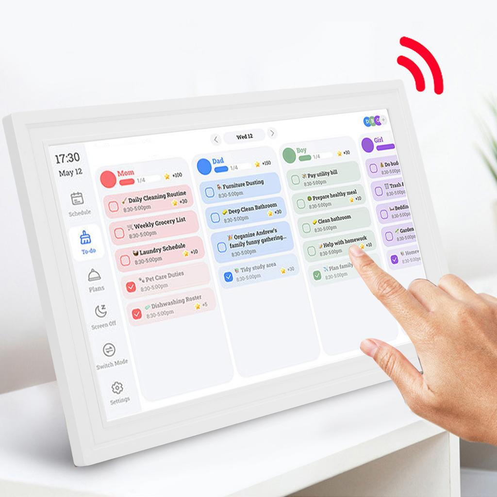 Smart Digitaler Kalender 15,6 Zoll HD Touchscreen WLAN Digitaler Bilderrahmen e Familienkalender Planer mit APP für   9.0