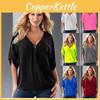 Shirt Zipper Women Shirt Top Blouse Vneck Loose Tshirts Tops Shirts Bulk