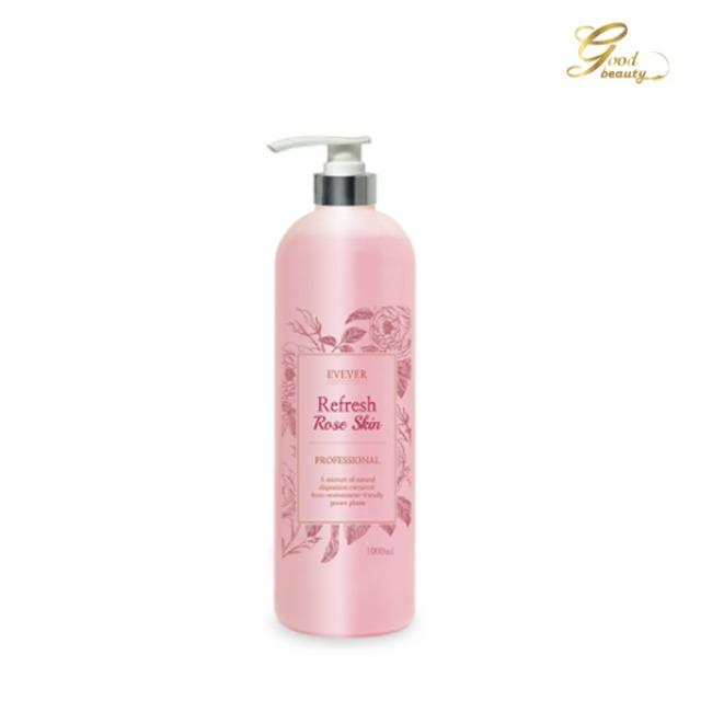 EVEVER Large Size Refresh Rose Skin Toner 1000ml Skin Soothing, Cleansing, Subtle Rose Scent