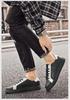 Men's Genuine Leather White Sports Shoes: Trendy, Breathable, Versatile British Casual Style.