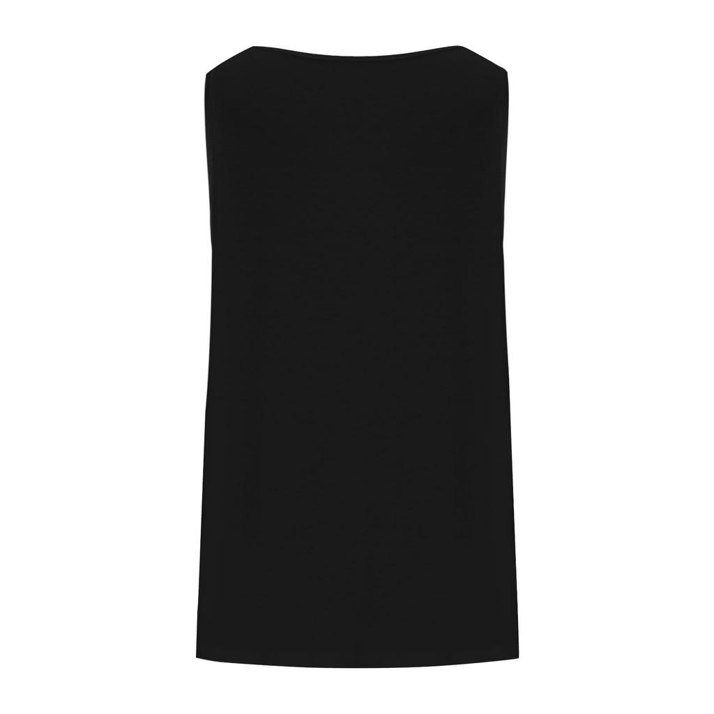 Damenmode Farbe Rundhals Übergröße Ärmellos Lässig T-Shirt Top